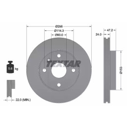 Stabdžių diskas  TEXTAR 92133600
