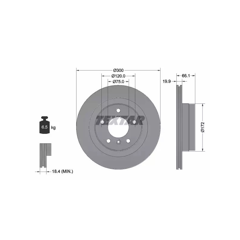 Stabdžių diskas  TEXTAR 92133003