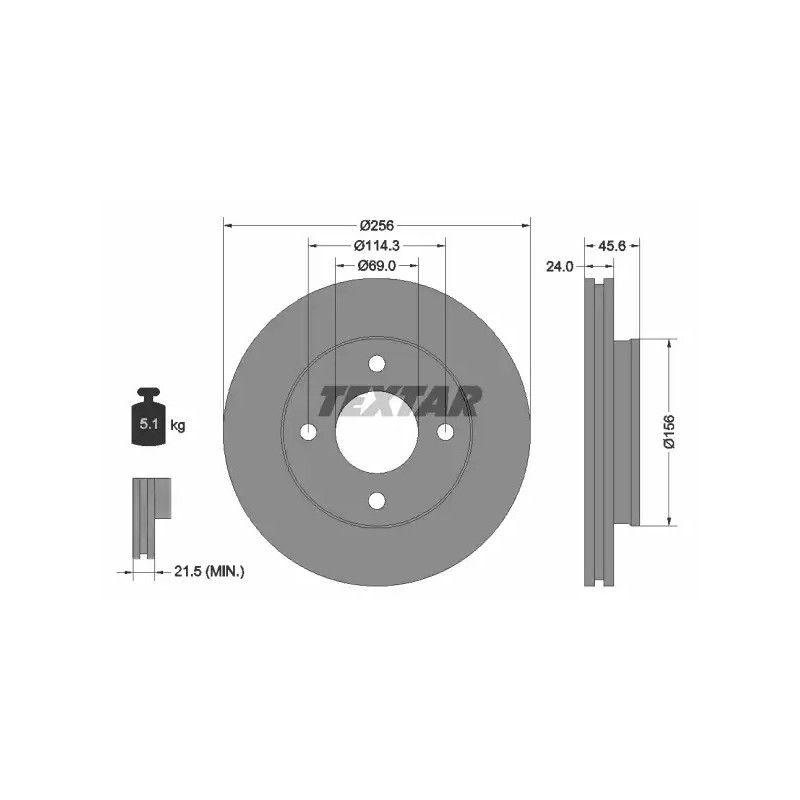 Stabdžių diskas  TEXTAR 92134803