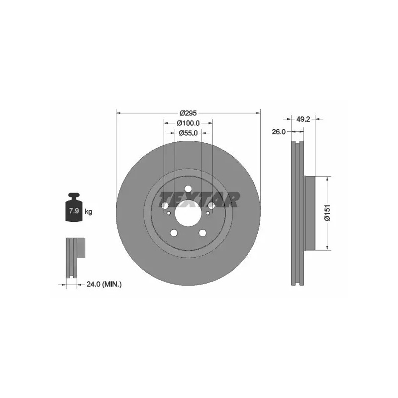Stabdžių diskas  TEXTAR 92135603