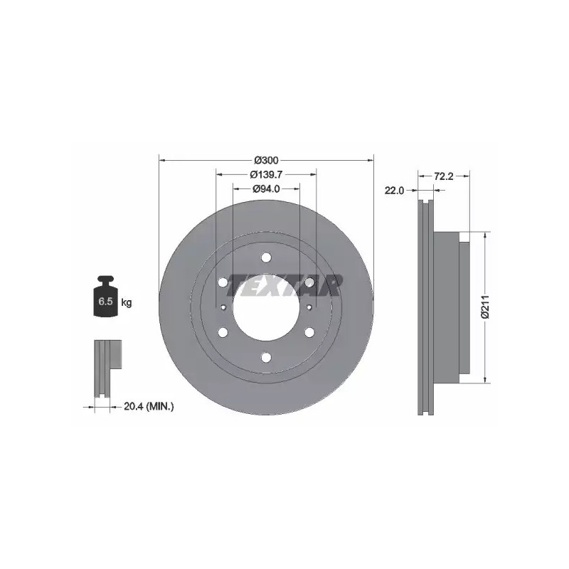 Stabdžių diskas  TEXTAR 92135103