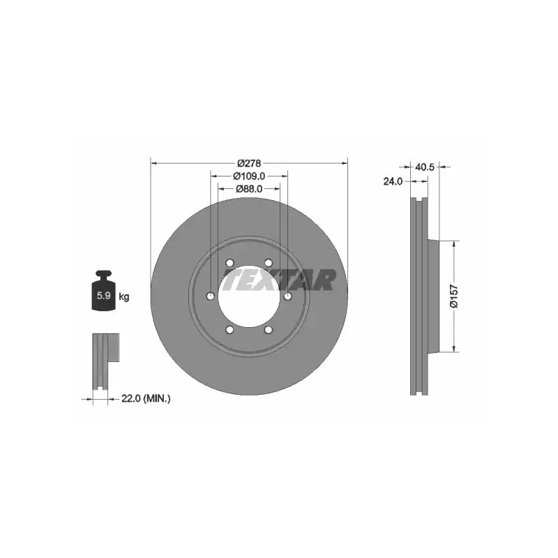 Stabdžių diskas  TEXTAR 92138400