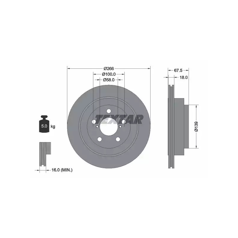 Stabdžių diskas  TEXTAR 92142100