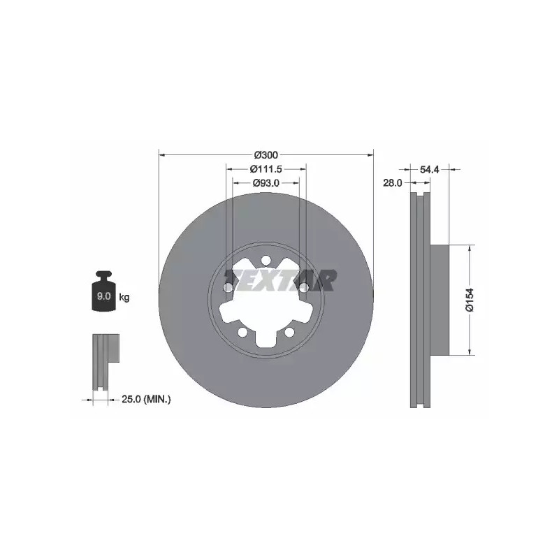 Stabdžių diskas  TEXTAR 92151903