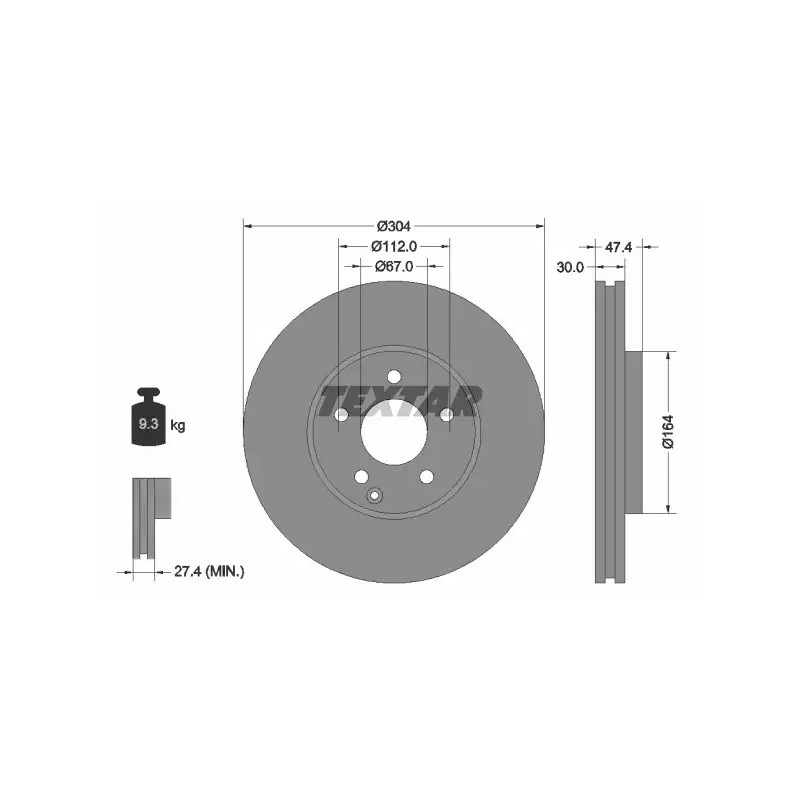 Stabdžių diskas  TEXTAR 92152105