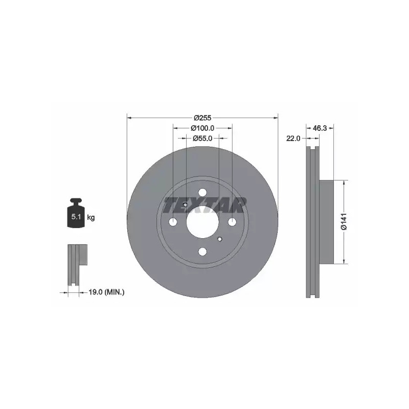 Stabdžių diskas  TEXTAR 92156100