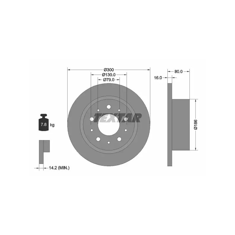 Stabdžių diskas  TEXTAR 92157600