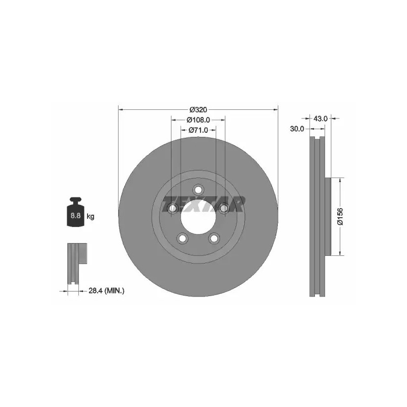 Stabdžių diskas  TEXTAR 92158703