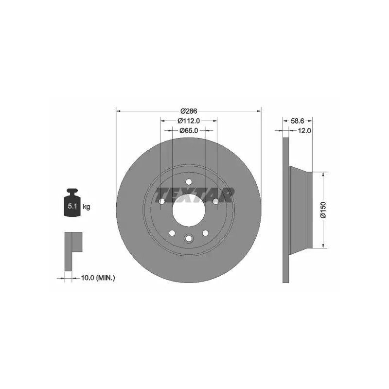 Stabdžių diskas  TEXTAR 92159403