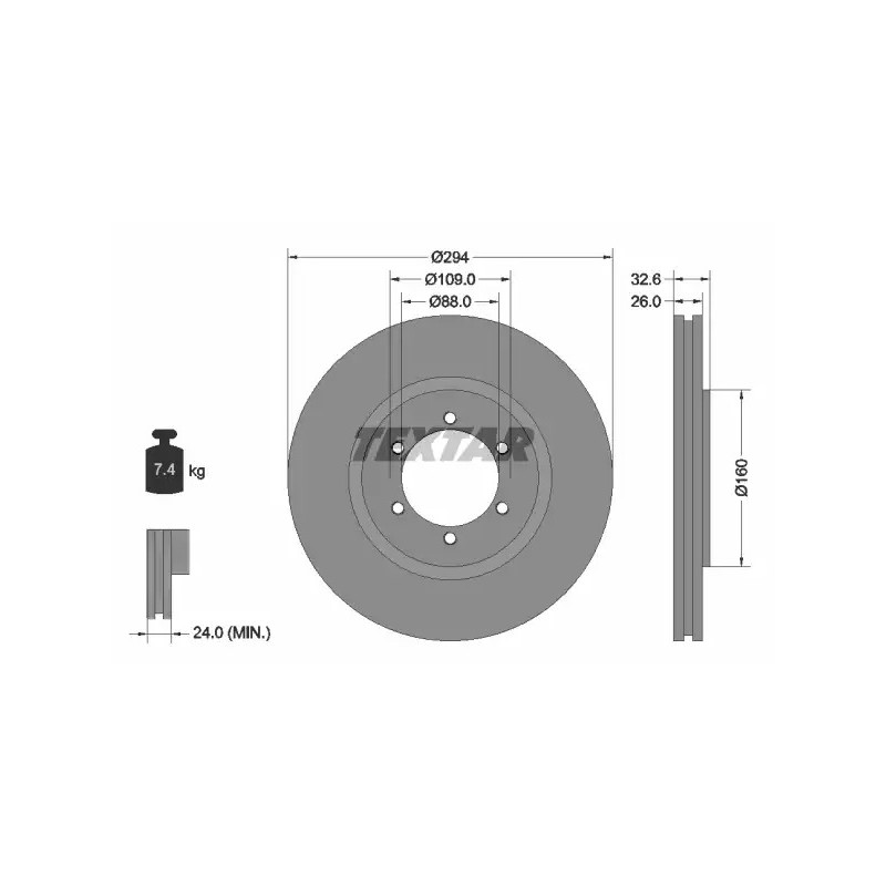 Stabdžių diskas  TEXTAR 92162600