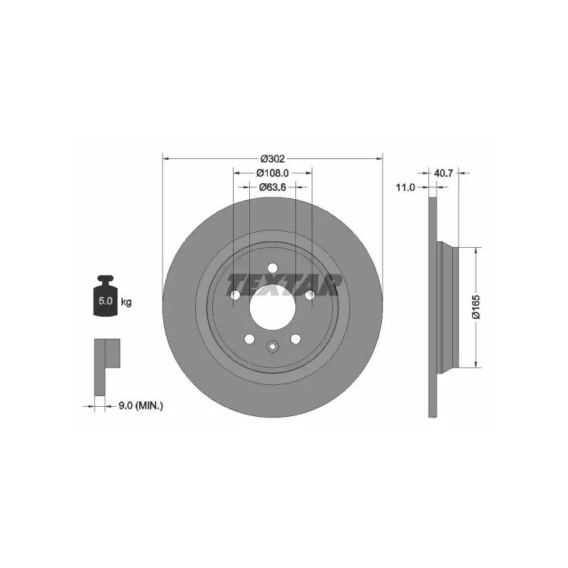 Stabdžių diskas  TEXTAR 92162903