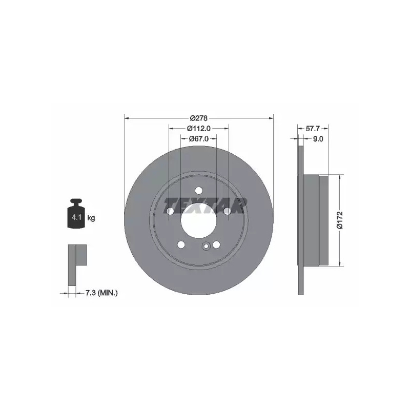 Stabdžių diskas  TEXTAR 92163103