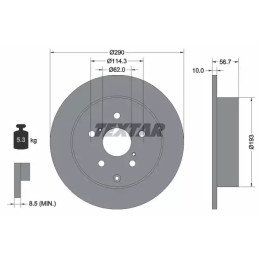 Stabdžių diskas  TEXTAR 92164803