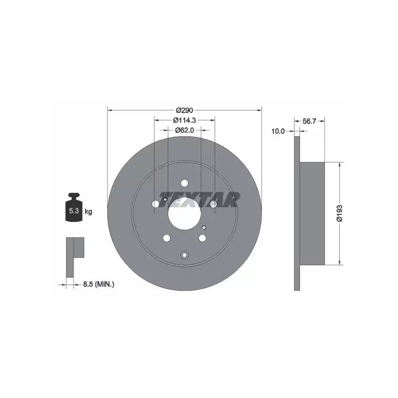 Stabdžių diskas  TEXTAR 92164803
