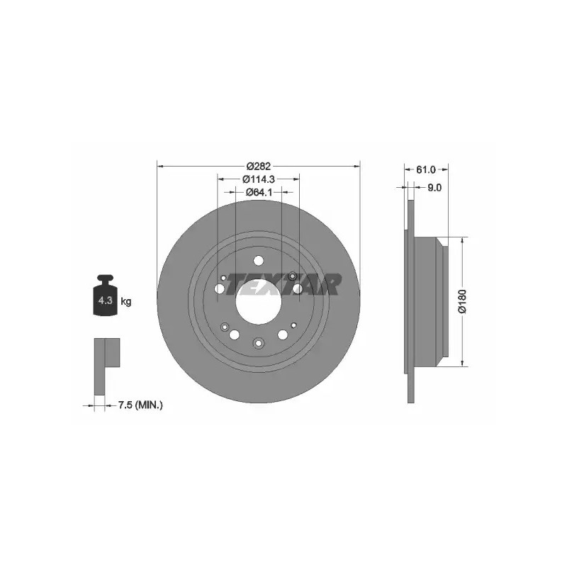 Stabdžių diskas  TEXTAR 92165803