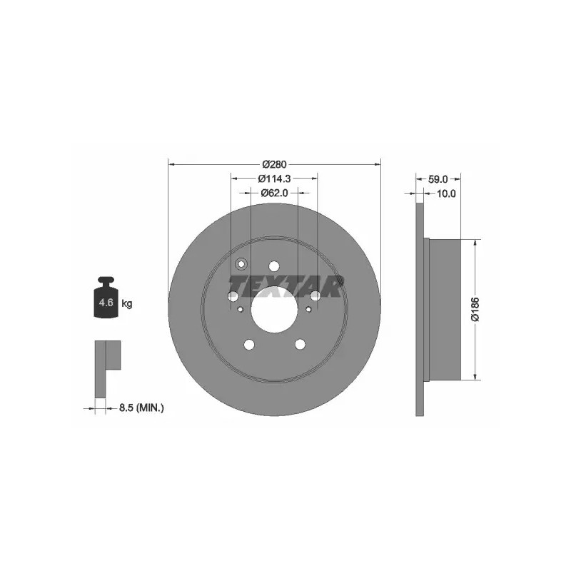 Stabdžių diskas  TEXTAR 92168103