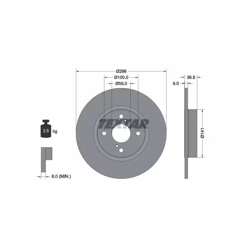 Stabdžių diskas  TEXTAR 92169203