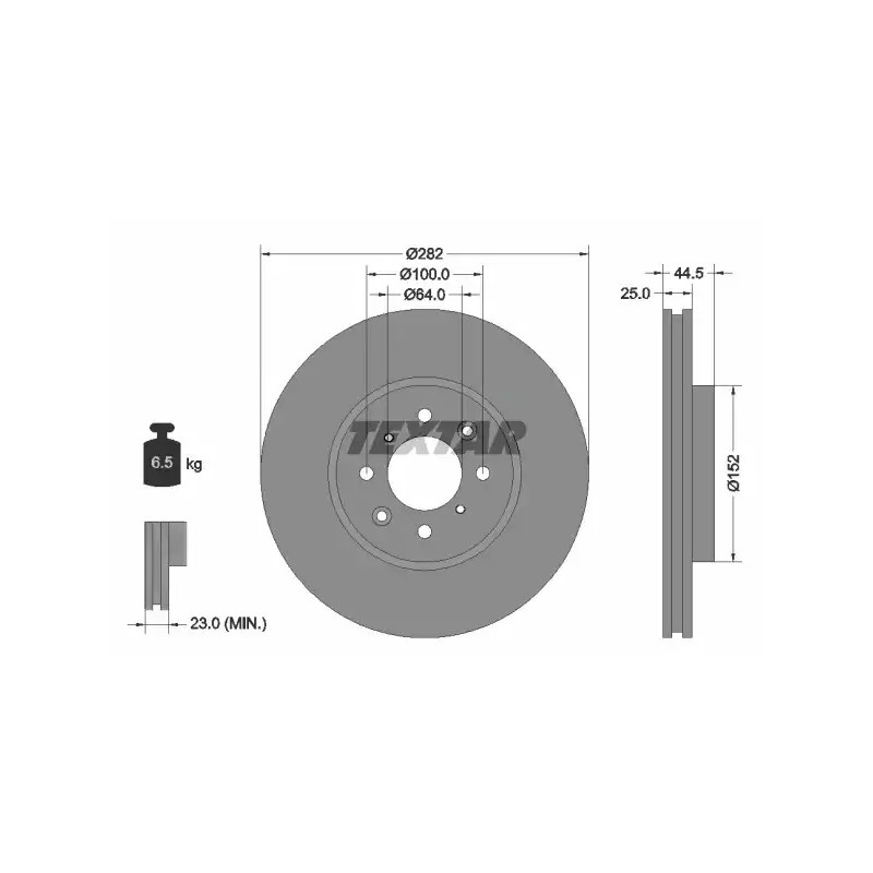 Stabdžių diskas  TEXTAR 92170703