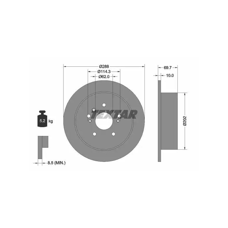 Stabdžių diskas  TEXTAR 92171603