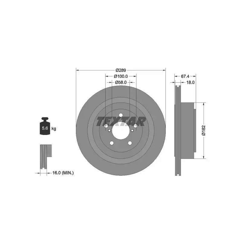 Stabdžių diskas  TEXTAR 92173603