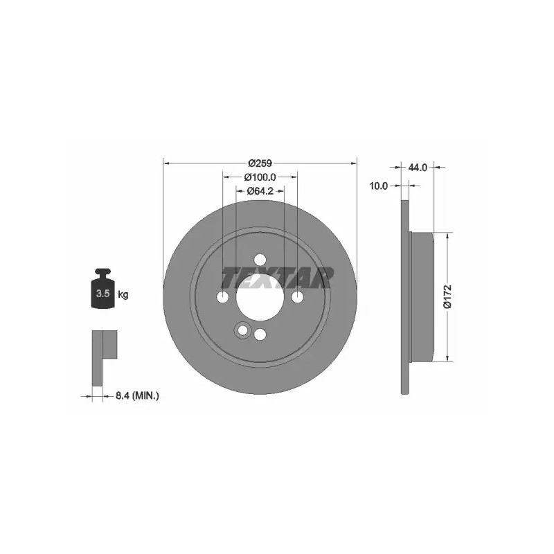 Stabdžių diskas  TEXTAR 92175003