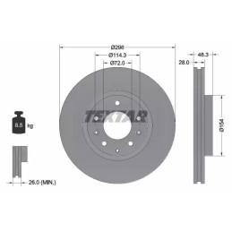Stabdžių diskas  TEXTAR 92180803