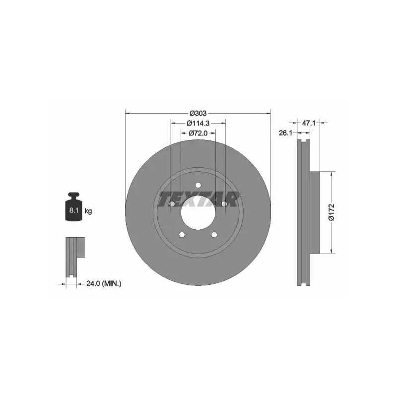Stabdžių diskas  TEXTAR 92197703