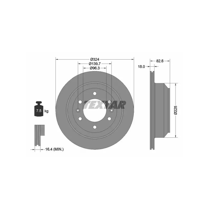 Stabdžių diskas  TEXTAR 92203900
