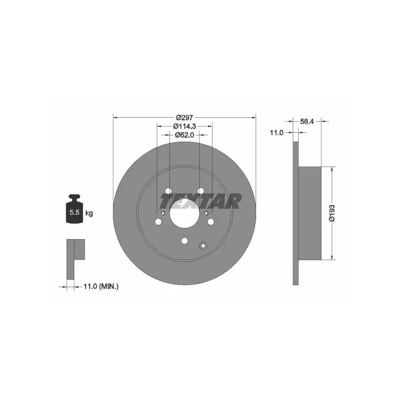 Stabdžių diskas  TEXTAR 92222500