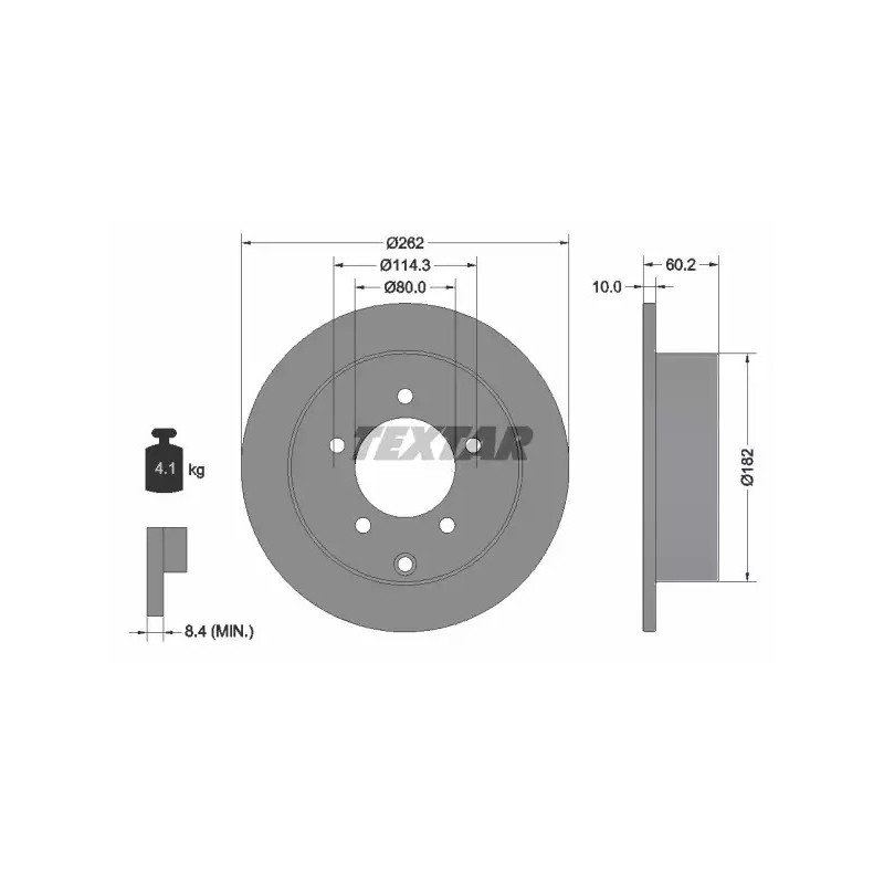 Stabdžių diskas  TEXTAR 92227403