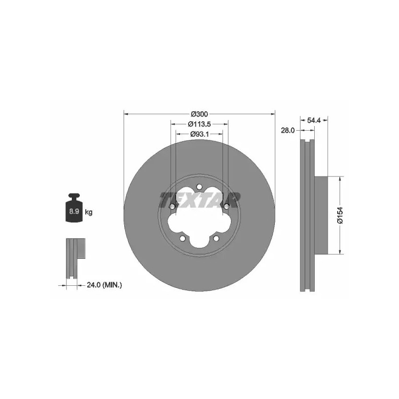 Stabdžių diskas  TEXTAR 92231500