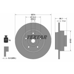 Stabdžių diskas  TEXTAR 92232603