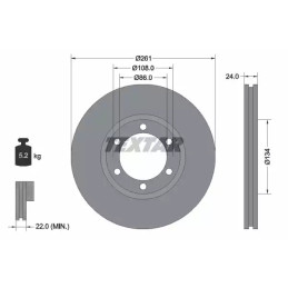 Stabdžių diskas  TEXTAR 92234700