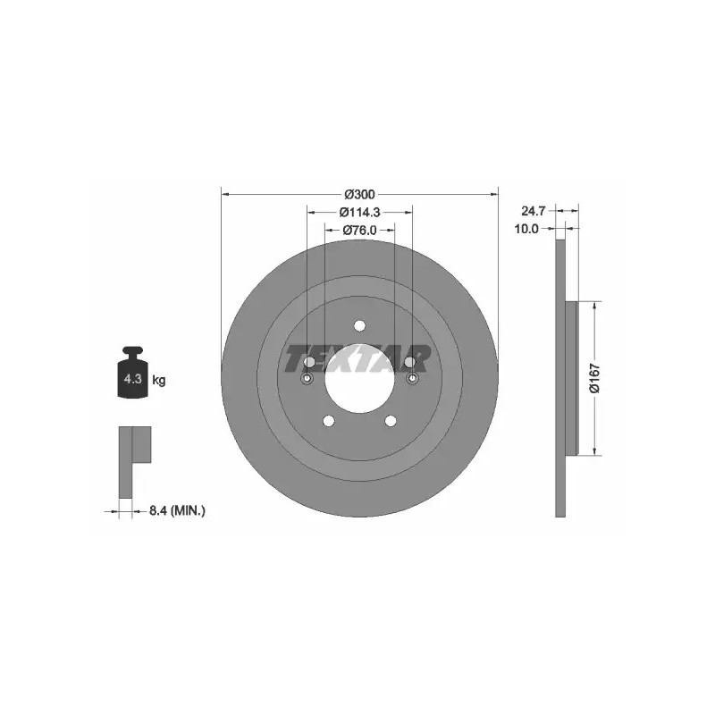 Stabdžių diskas  TEXTAR 92239203