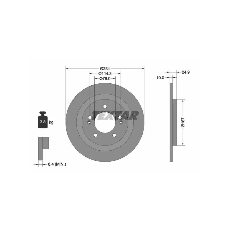 Stabdžių diskas  TEXTAR 92239103