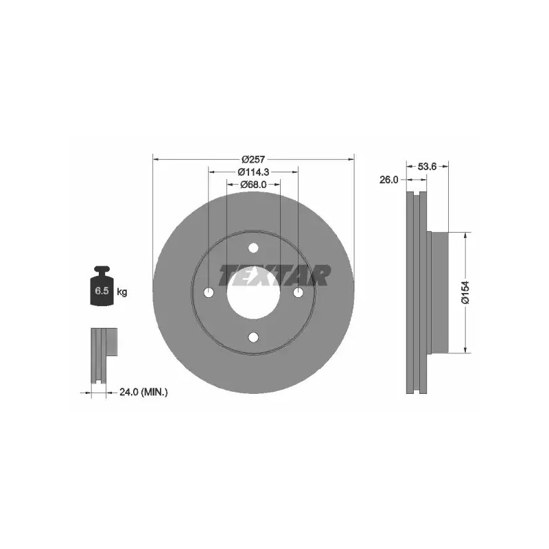 Stabdžių diskas  TEXTAR 92253103