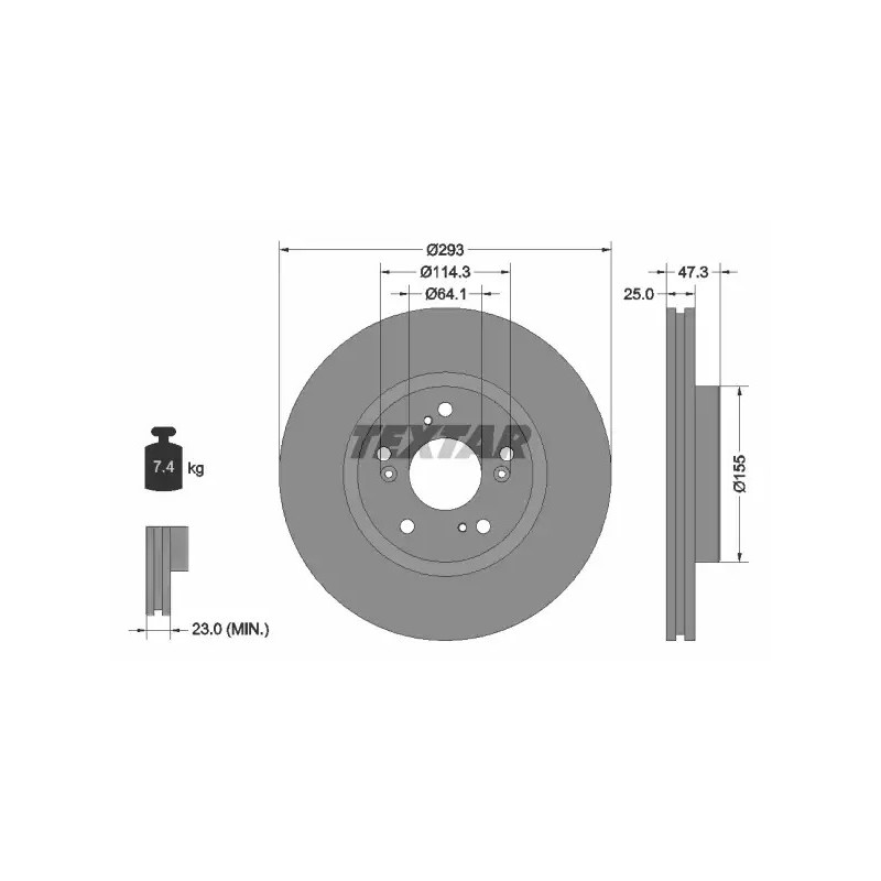 Stabdžių diskas  TEXTAR 92257303