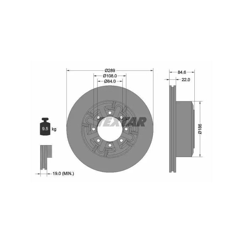 Stabdžių diskas  TEXTAR 93089600
