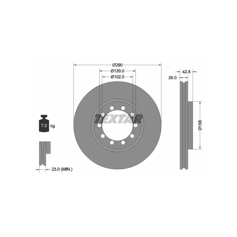 Stabdžių diskas  TEXTAR 93117500