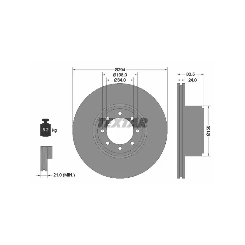 Stabdžių diskas  TEXTAR 93175300