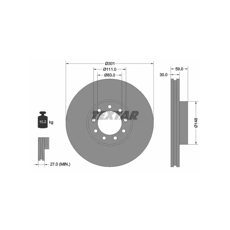 Stabdžių diskas  TEXTAR 93177603