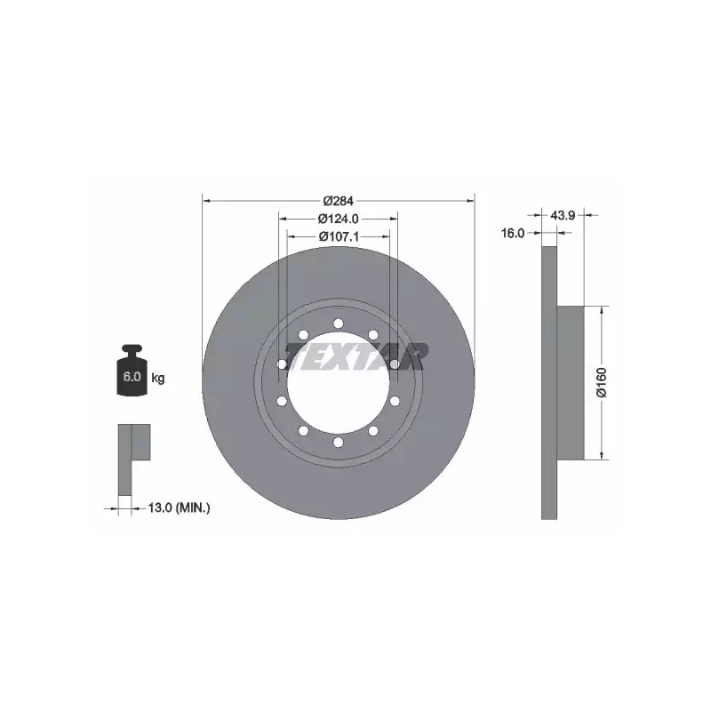 Stabdžių diskas  TEXTAR 93242500