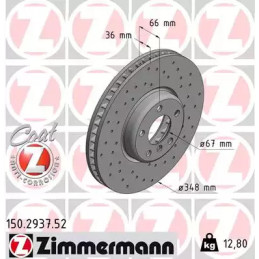 Stabdžių diskas  ZIMMERMANN 150.2937.52