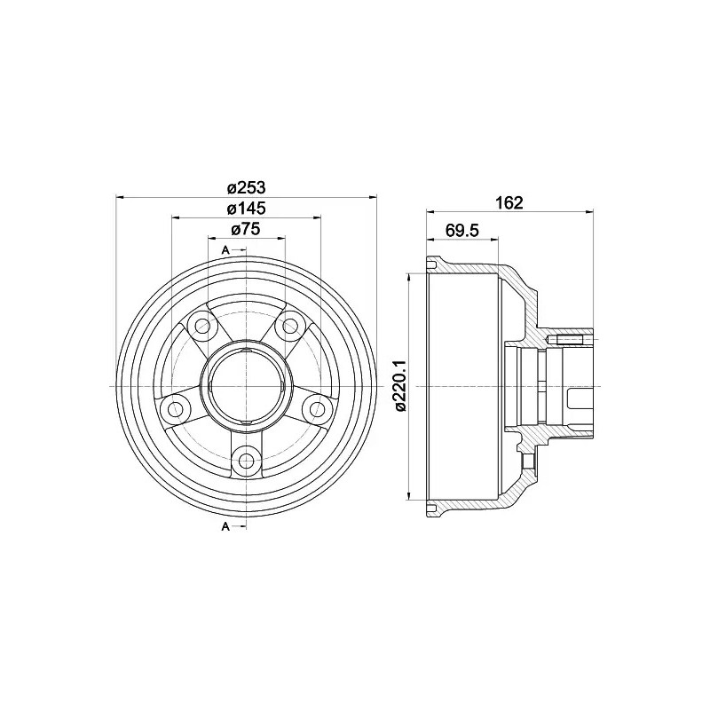Stabdžių būgnas  TEXTAR 94037200