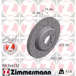 Stabdžių diskas  ZIMMERMANN 150.3461.52