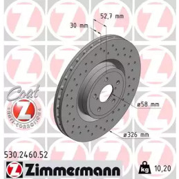 Stabdžių diskas  ZIMMERMANN 530.2460.52