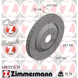 Stabdžių diskas  ZIMMERMANN 400.5513.70