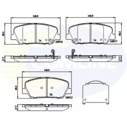 Diskinių stabdžių trinkelių rinkinys  COMLINE CBP32259