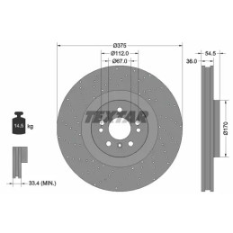 Stabdžių diskas  TEXTAR 92279805
