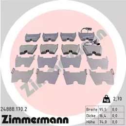 Diskinių stabdžių trinkelių rinkinys  ZIMMERMANN 24888.170.2